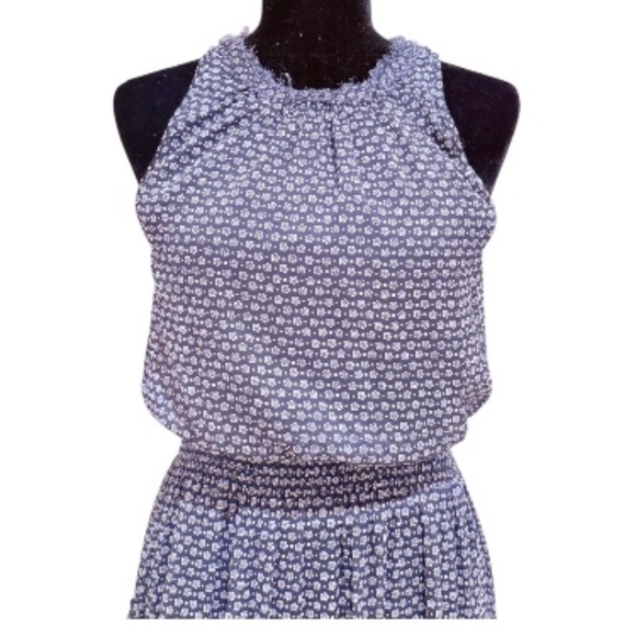 🌼 Forever 21 Navy Floral Ruffle Mini Dress – Size Small - Picture 2 of 4